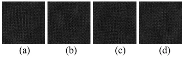 Figure 3. Decryption results of “Lena” with (a) x16010, (b) y16010, (c) 1.41016,                         and (d) 0.3 1016