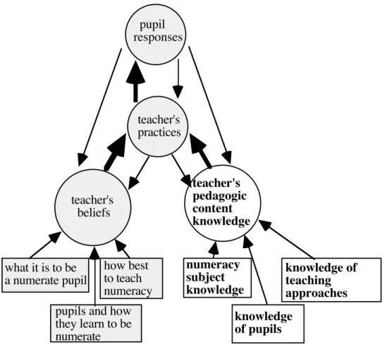 Figure 4.1  Focus on the part of the model concerned with a teacher's  pedagogic content knowledge 