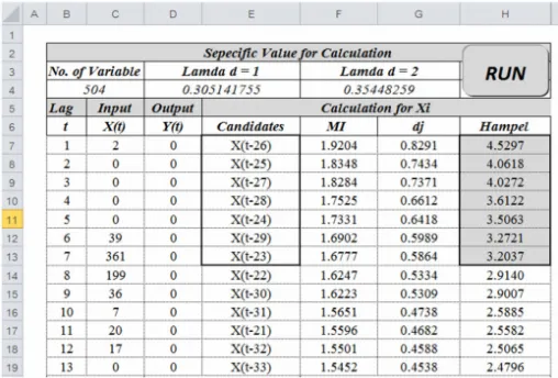 Figure 3. Output screen capture of the input selection module