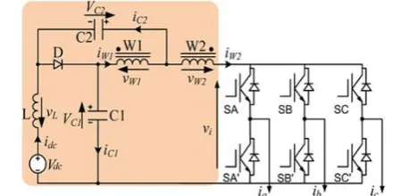 Figure 12.  Operating different modes of  Γ-Source asymmetrical inverter A) in mode Shoot- through B) in mode non-shoot- through  