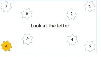 Figure 1A stimulus image and example instruction for Experiment 1. The target is presently highlighted