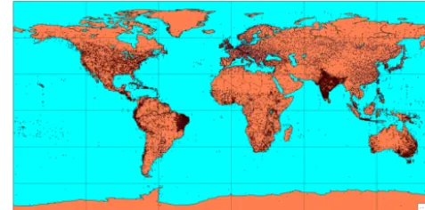 Figure 1. Visualization of the stations used to interpolate the gridpoints in the temperature database.