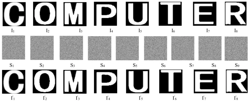 Figure 6. An Example of Multiple Deterministic (8, 9) VSS Scheme.  