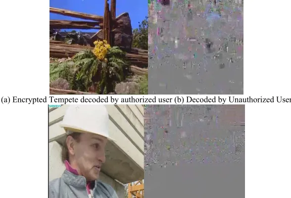 Figure 4. Comparison of Video Decoded by Authorized and Unauthorized User. 