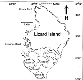 Figure 2.1. Map of Lizard Island showing study sites. 
