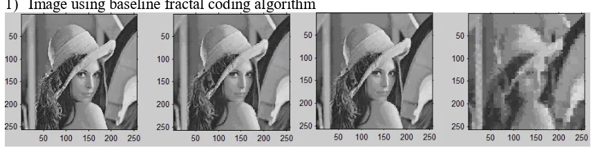 Figure 1. original image and decoding image using baseline fractal algorithm.  
