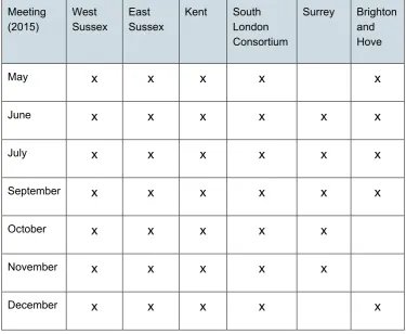 Figure 5 below provides more detail about which partners were able to attend each project meeting