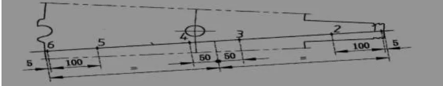 Figure 2. Measurement points of the lead extrusion. 