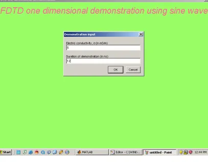 Figure 5.3  Sine wave menu 