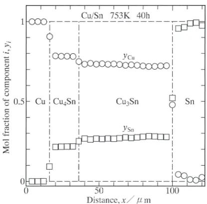 Fig. 1　Cross-sectional DICOM image of the Cu/Sn diffusion couple an-nealed at T =  773 K for t =  72 ks (20 h).