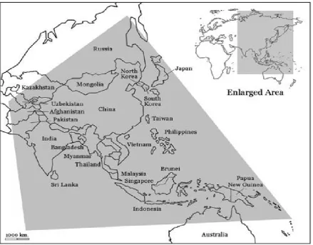 Figure 3.2.Area where scrub typhus is endemic [2]