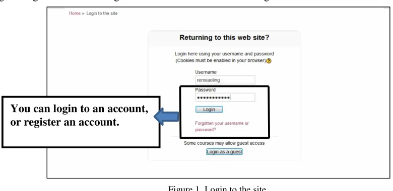 Figure 1. Login to the site. 