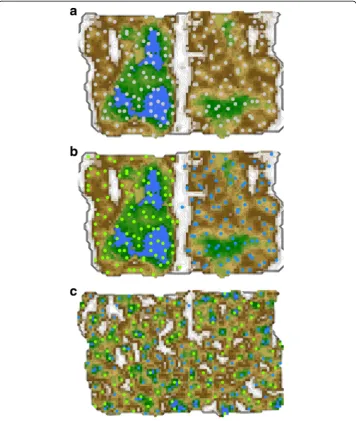 Fig. 5 U*-matrix representations of lipid marker plasma concentration patterns (d = 25 markers, Fig.observed inonto a toroid grid of 50 × 80 = 4000 neurons where opposite edges are connected