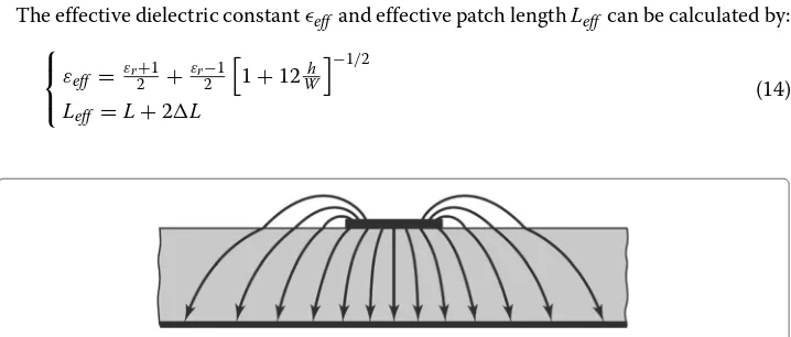 Fig. 4 Electric field caused by fringing effect. This figure shows the typical electric field lines of a RMPA