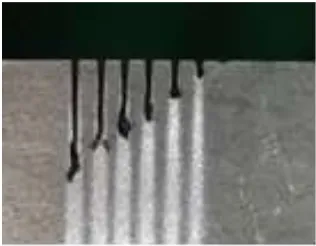 Figure 4. Influences on the depth of  cutting by feeding movement speed. 