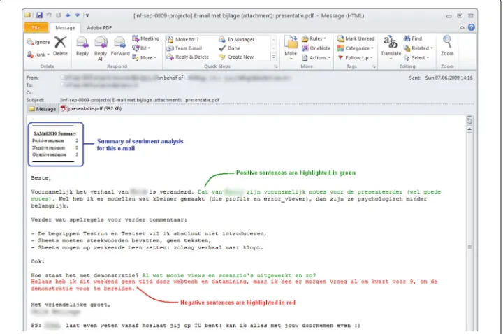 Fig. 4 A separate GUI interface allows basic exploration of the sentiment summaries along predefineddimensions and categories within each of the dimensions