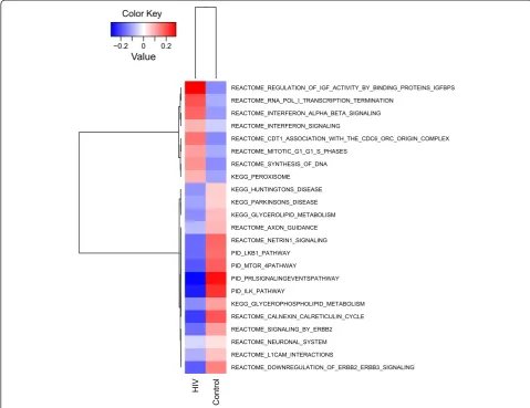 Figure 6 Top 23 differentially regulated pathways in the hippocampus of HIV-1 Tg rats and controls by GSEA
