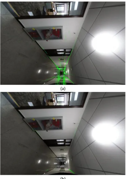 Fig. 6. Projection results without and with occlusion detection
