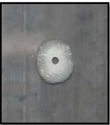 Fig no-20: Push-out bond strength evaluation of slice mounted on lower segment of universal testing machine