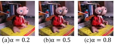 Fig.2, α is 0.2, 0.5, 0.8 respectively), when α=0.5, the enhancement effect is the best, the detail By comparing the enhancement effect of the image under different parameters α (as shown in information is richer, and the image contrast is also enhanced