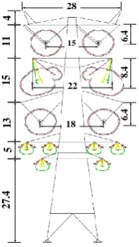 Figure 1. Parameters of typical tower (m).