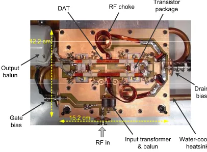 Figure 3.13:  Photo of the 1.5-kW, 29-MHz power amplifier. 