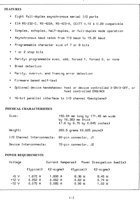 Table 1-1. 27130B MUX Specifications 