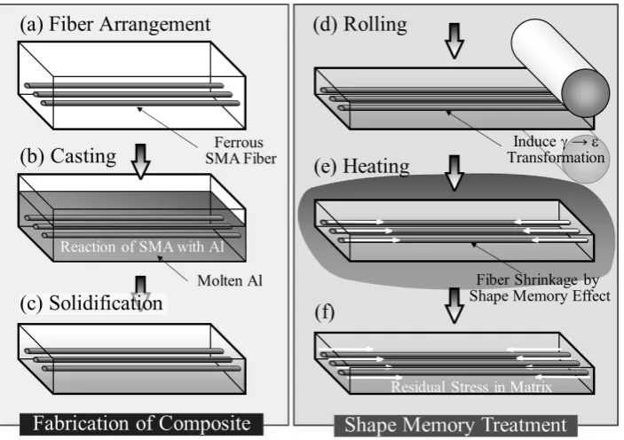 Fig. 1　Design concept of ferrous SMA fber/Al matrix smart composite.