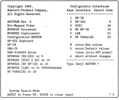 Figure 3-2. Configuration Mode Display 