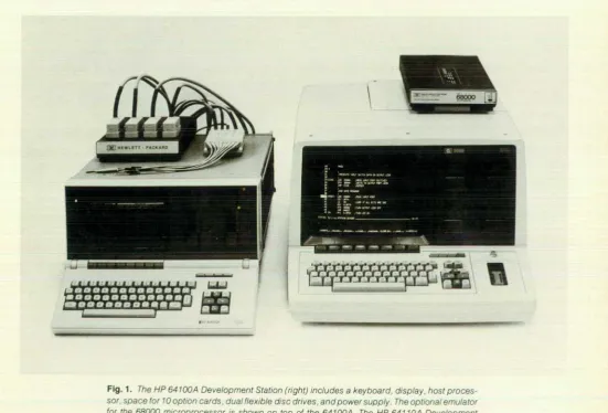 Fig. keyboard, proces HP 641 OOA Development Station (right) includes a keyboard, display, host proces 