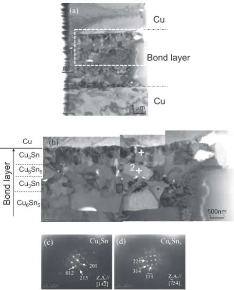 Fig. 6　TEM observation of IMC layer bonded for 300 s with the Design-C1 faying surface