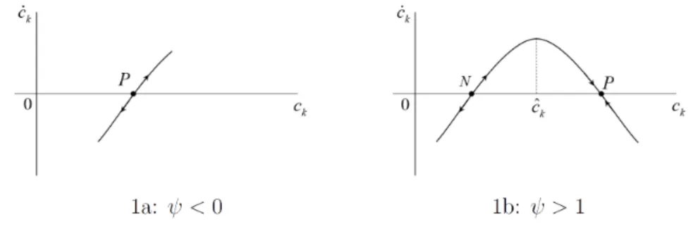 Figure 1: Phase portrait in the no-debt case