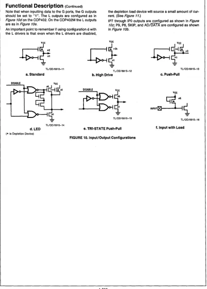 Figure 10d on the COP402. On the COP402M the are as in Figure 10e. 