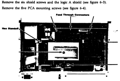 Fig .. 1-4. Logic A peA Mounting Scre.s .nd Feed· Through Connector 