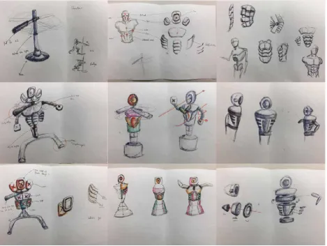 Figure (2) Sketch of modular dummy design - Wentian Chen