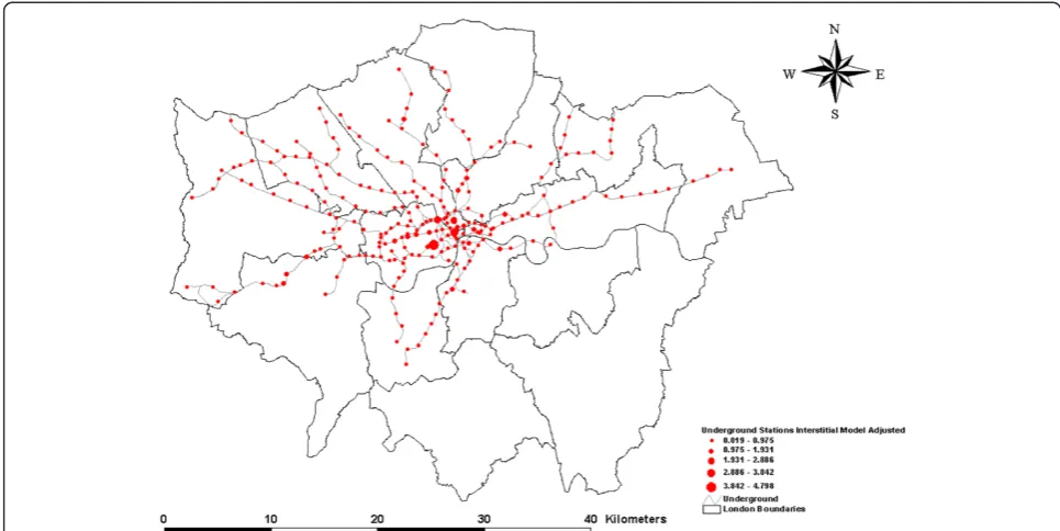 Table 2 Correlation between theft nearLondon Underground, 1 stations (250 mbuffer), theft at stations, and theft below ground on thest April 2011 to 31st March 2012