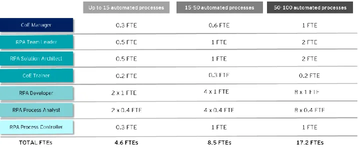 Figure 4. Indicative size of a CoE team 