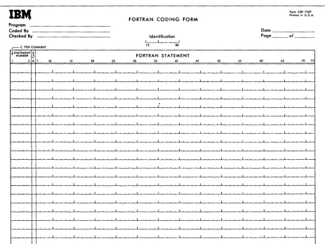 Figure 1. Fortran Coding Form 