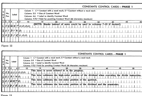 Figure -12 CONSTANTS CONTROL CARDS _. PHASE 1 