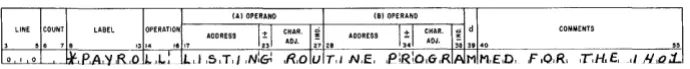 Figure 12. Typical Entry on an SPS Comments Card 