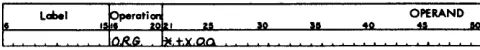 Figure of bler will start assigning addresses statement bler. and field. 63 shows an ORG with an ~sterisk an address-adjustment factor in the operand The asterisk represents the address, plus one, the last storage position assigned by the assem-If the last