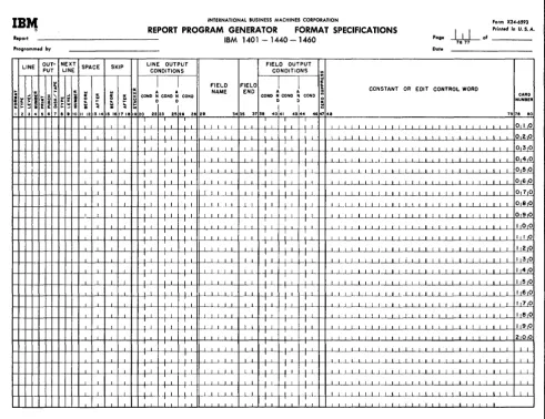 Figure 29. Format Specifications Sheet 