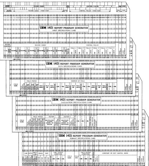 Figure 5. Cards for Report Specifications 