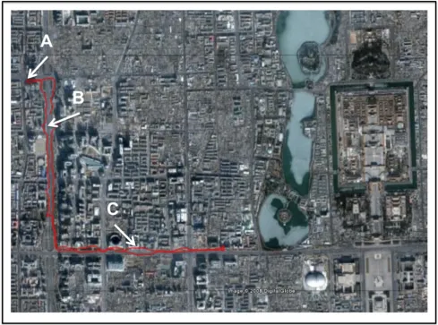 Figure 1City centre route chosen in central BeijingCity centre route chosen in central Beijing