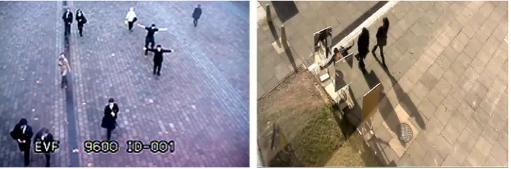 Figure 5. example of the mapping of movement around the intervention. Dots denote people standing, whereas arrows denote people walking towards the direction of the arrow