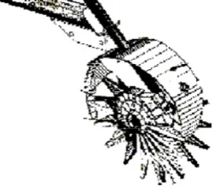 Figure 99: The rear side view of a powered type furrow opener 