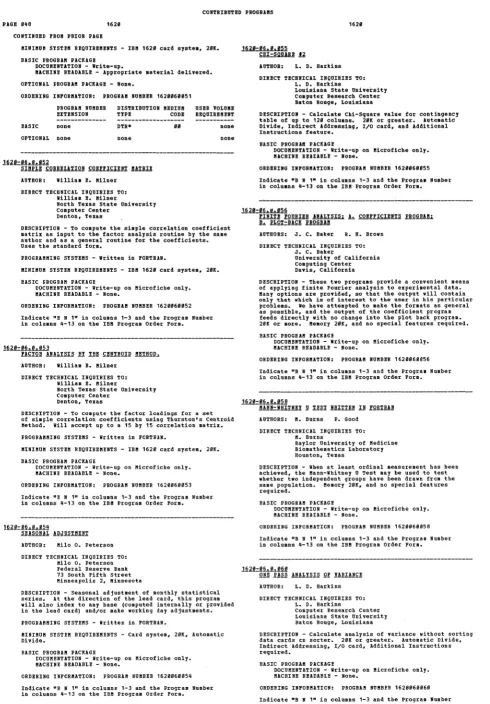 table of DlYide, up to 12. colnans. 2.K or greater. lUtoaatic Indirect lddressing, I/O card