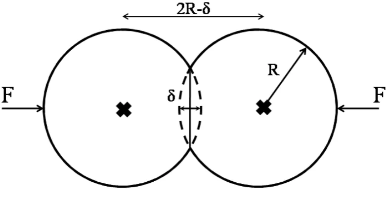 Figure 1.3: Contact force between two particles