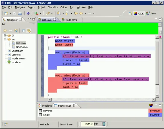 Figure 14: Implementing a doubly linked list in CIDE.