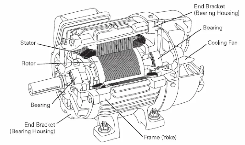 Figure 2.1 Induction Motor Construction              